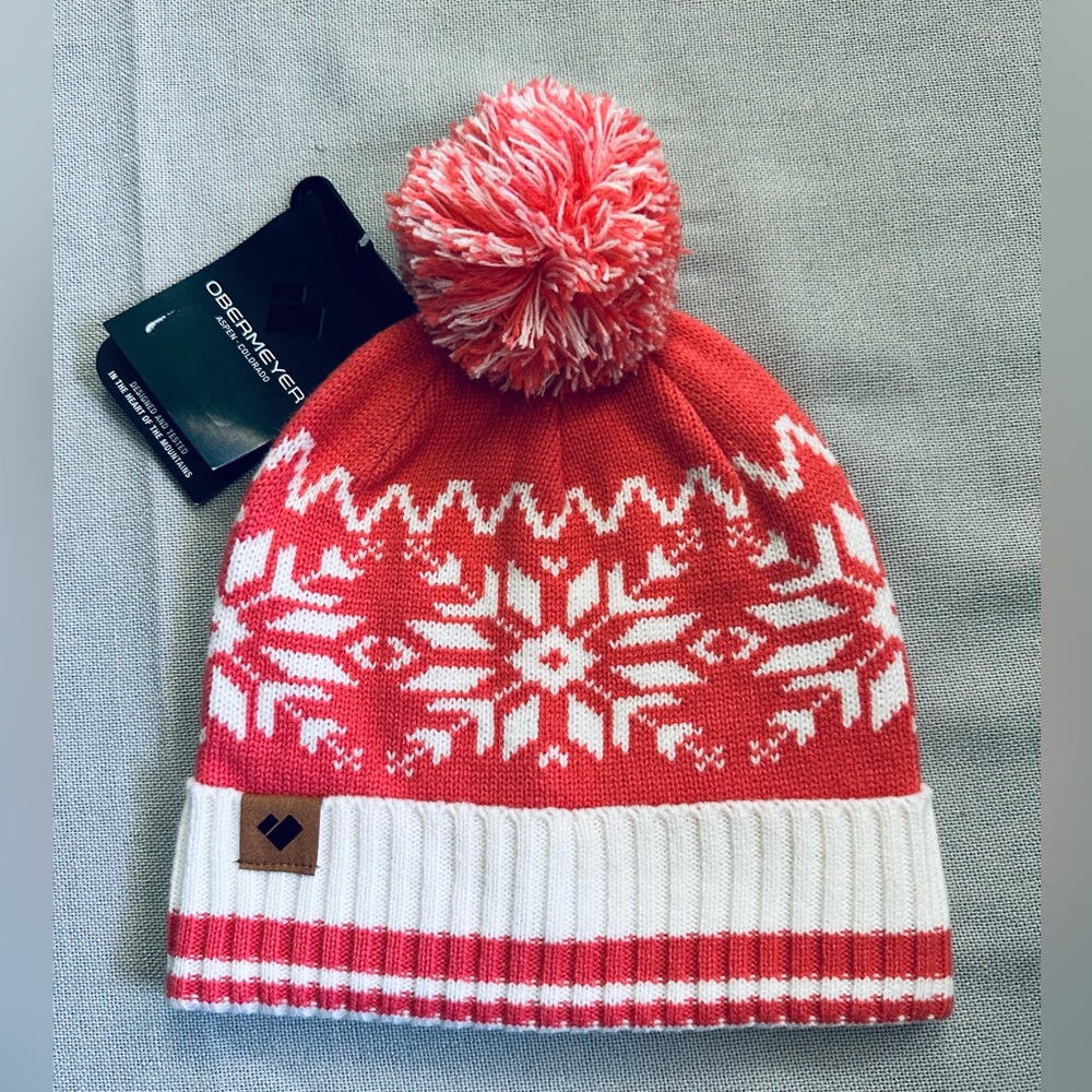 Obermeyer Pom Just Peachy Beanie Hat New